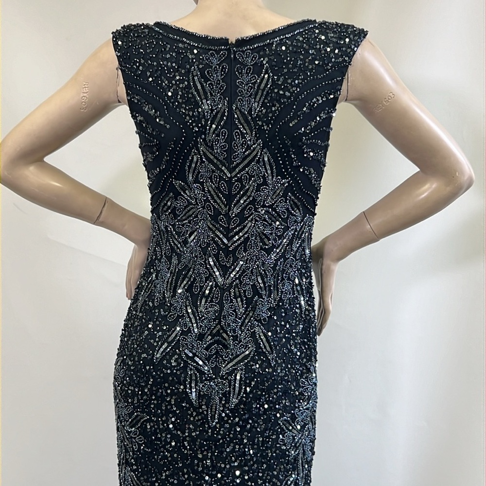 Aidan Mattox fully beaded sleeveless V-Neck long dress - Picture 11 of 13